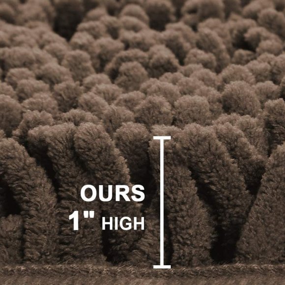 Chenille Brown Bath Mat 24 x 36 in By Catalina Home - Picture 3 of 4